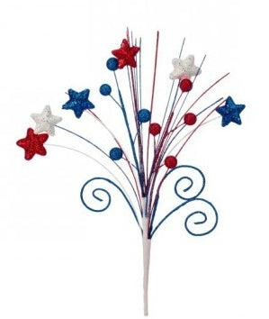 Decorative branch with red, white, and blue stars 