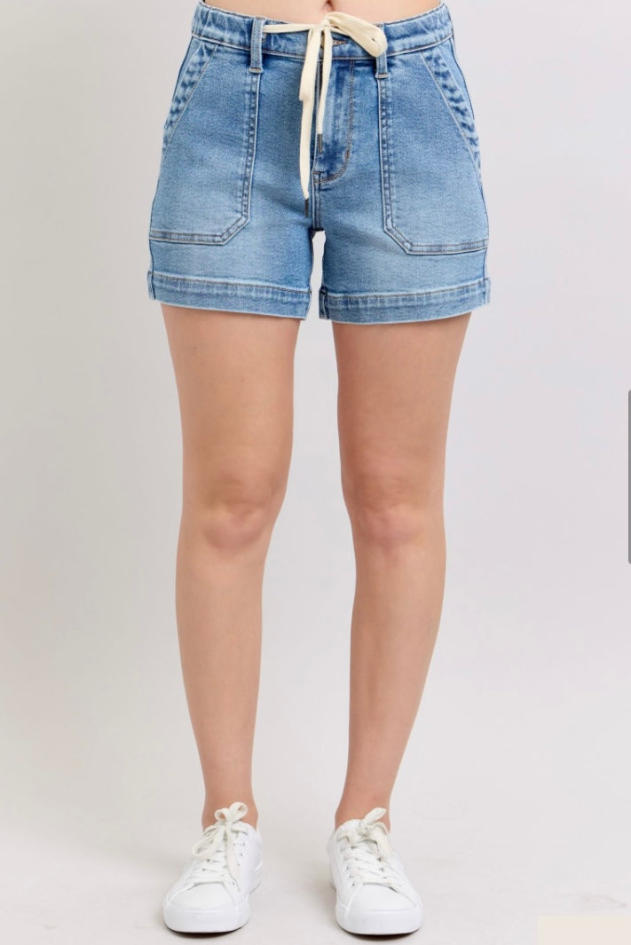 Judy Blue Vintage Wash Jogger Shorts