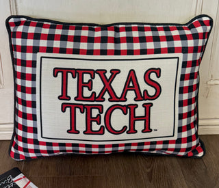 Texas Tech Gingham Pillow