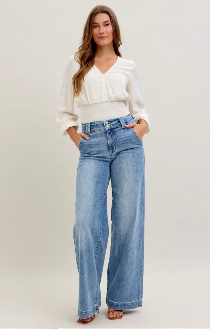 Judy Blue Trouser Wide Leg Jeans