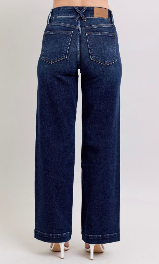 Judy Blue Dark Wide Leg Jeans