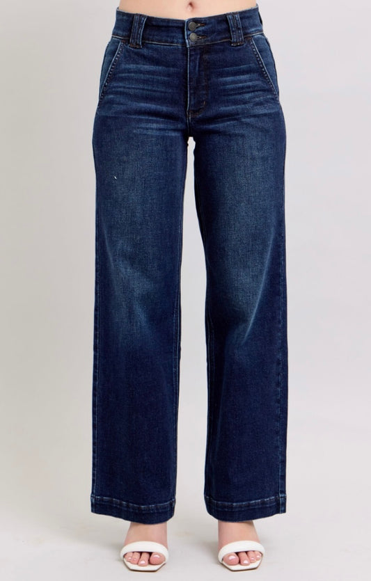 Judy Blue Dark Wide Leg Jeans