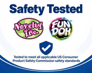 Fun Doh safety tested badge meeting US Consumer Product Safety Commission standards