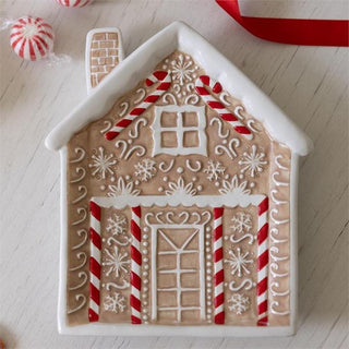 Mary Square Christmas Decor Gingerbread House Plate