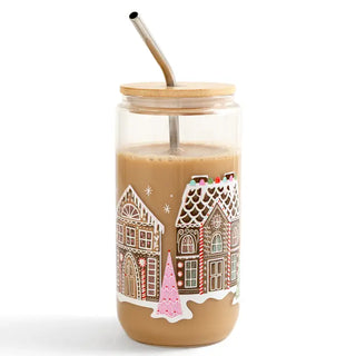 Gingerbread Village Christmas Glass