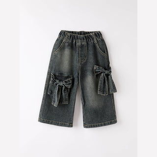 Rylee Faith Designs Kid's Bottoms Girls Bow Stretch Jeans