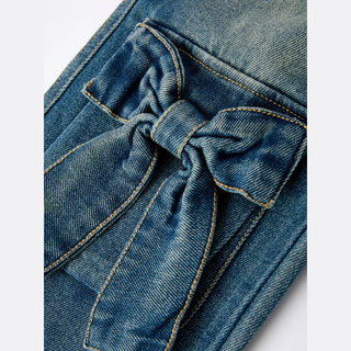 Rylee Faith Designs Kid's Bottoms Girls Bow Stretch Jeans