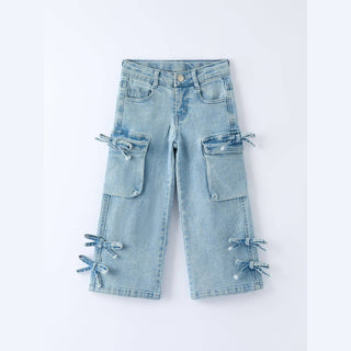 Rylee Faith Designs Kid's Bottoms Girls Denim Bow Jeans