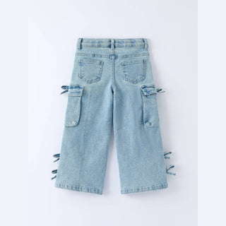 Rylee Faith Designs Kid's Bottoms Girls Denim Bow Jeans