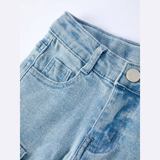 Rylee Faith Designs Kid's Bottoms Girls Denim Bow Jeans