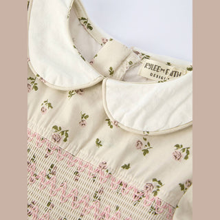 Rylee Faith Designs Kid's Dresses Girls Floral Print Smocking Dress