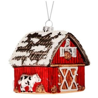 Regency Christmas Ornaments Glass Barn Ornament