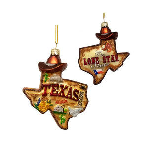 Kurt Adler Christmas Ornament Glass Texas Ornament