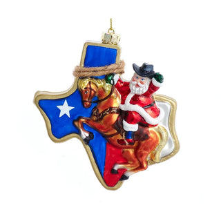 Kurt Adler Christmas Ornaments Glass Texas Santa Ornament