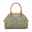 Ivory Chenille Dots on Grass Green Velvet