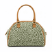 Ivory Chenille Dots on Grass Green Velvet