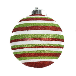 David Christopher's Collection Christmas Ornament Glitter Stripe Ball Ornament