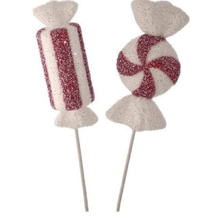 Regency Christmas Picks Glitter Sweets Candy Stem