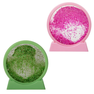 Glitterscape Glitter Disc in green and pink circular frames with glitter filling