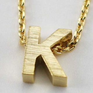 CAI Necklaces Gold Block Letter Initial Necklace