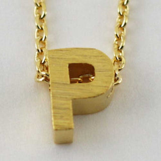 CAI Necklaces Gold Block Letter Initial Necklace