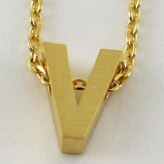 CAI Necklaces Gold Block Letter Initial Necklace