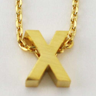 CAI Necklaces Gold Block Letter Initial Necklace
