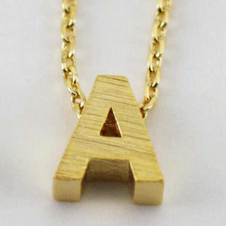 CAI Necklaces Gold Block Letter Initial Necklace