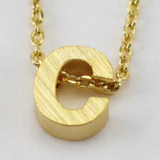 CAI Necklaces Gold Block Letter Initial Necklace