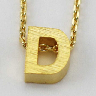 CAI Necklaces Gold Block Letter Initial Necklace