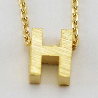 CAI Necklaces Gold Block Letter Initial Necklace