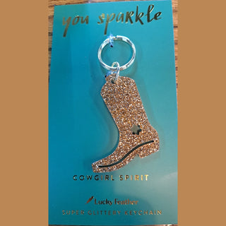 Gold Glitter Keychain Shape
