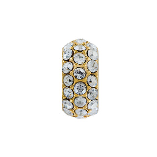Brighton gold spacer bead covered in round clear crystal rhinestones