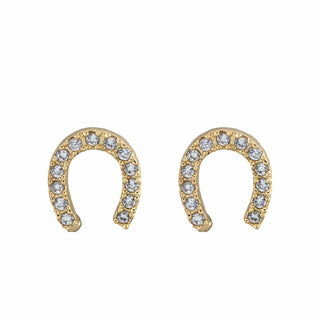 CAI Women's Earrings Gold Horseshoe Coffee