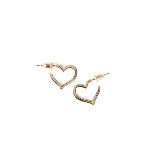 Gold Heart Hoop Earrings