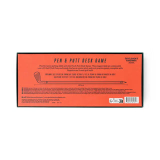 Red box back panel for Gentlemen's Hardware Golf Club Pens desk game set