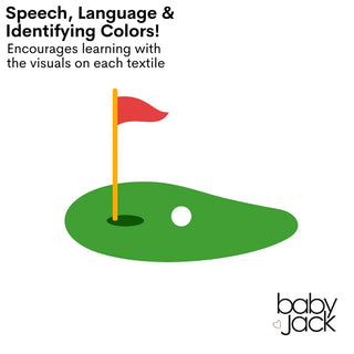 Illustration of green putting green teaching colors and speech for babies