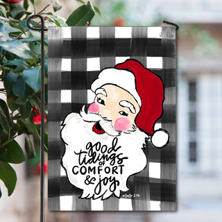 Baxter & Me Garden Good Tidings Santa Garden Flag