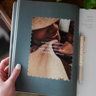 Grace in Chaos Bible Study open to Day 3 parenting devotional page with floral pen