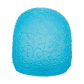 Cyan blue bumpy texture NeeDoh Gumdrop squishy toy on white background