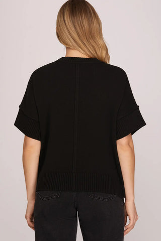 Half Sleeve Crew Neck Sweater