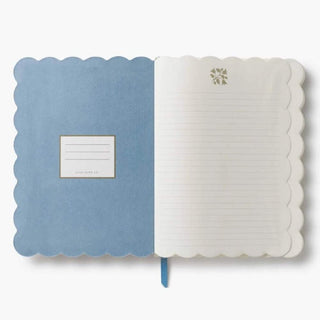 Open White and Blue Rifle paper Notebook