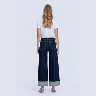 Vervet Women's Bottoms High Rise Cuffed Wide Leg Jeans