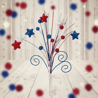 Decorative branch with red, white, and blue stars 