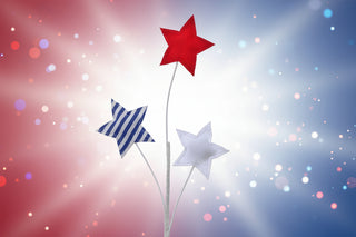 Decorative garden stake with red, white, and blue stars