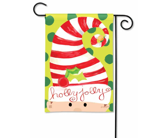 Holly Jolly Elf Garden Flag