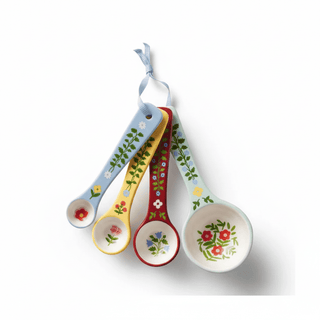 Home Sweet Home Measuring Spoons with floral botanical illustrations
