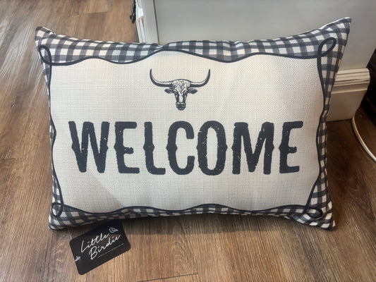 Gingham Wiggle Welcome Pillow