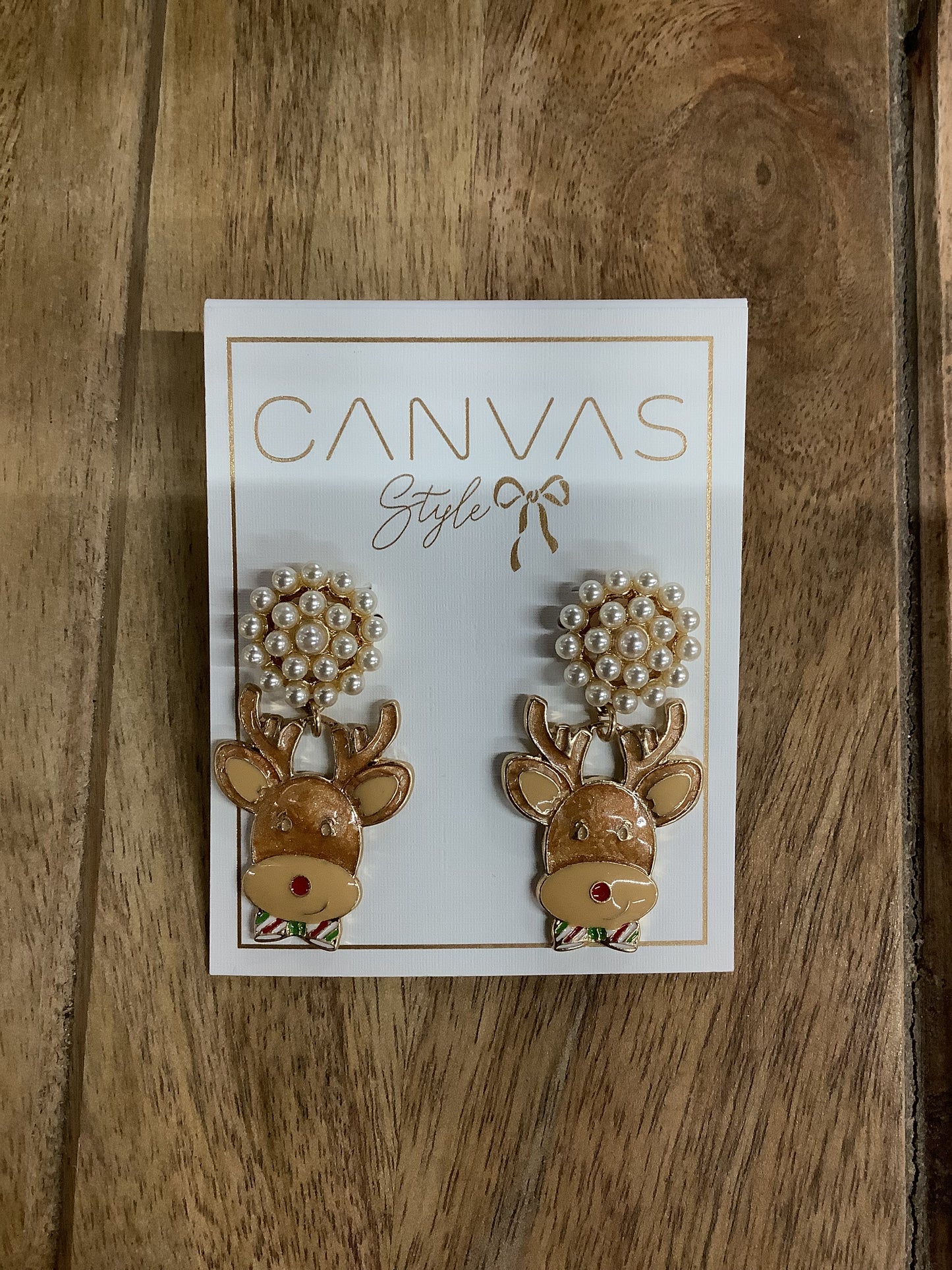 Reindeer Enamel Earrings