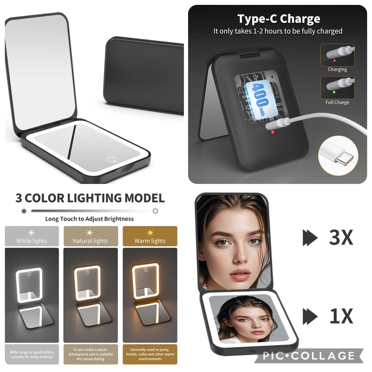 Rechargeable Compact Mirror